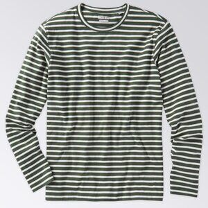 Men’s Oobe Brand Brewster Stripe Tee, large Olive Green